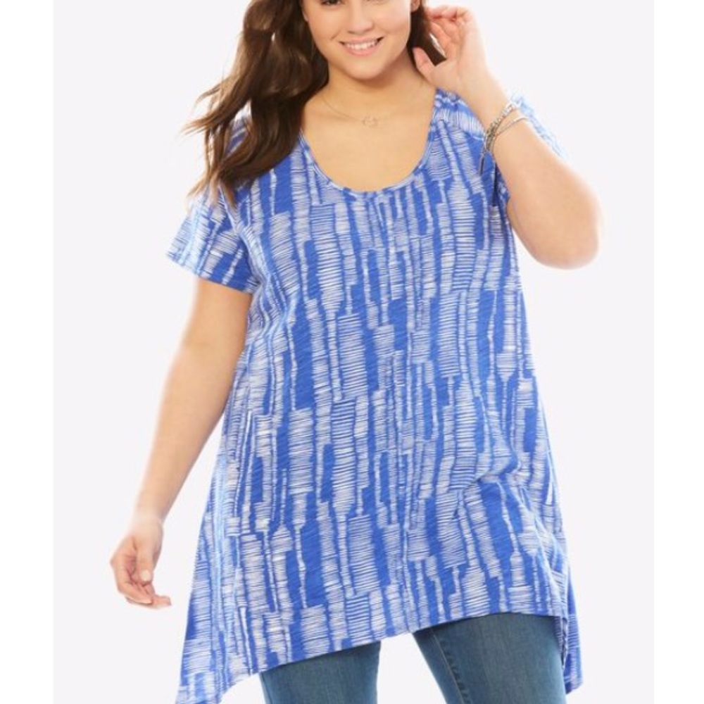 NWT 14/16 blue Shark tail tunic